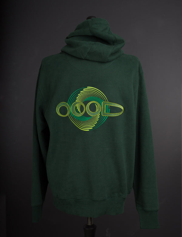 OOODie Spiral in monochrome on Green