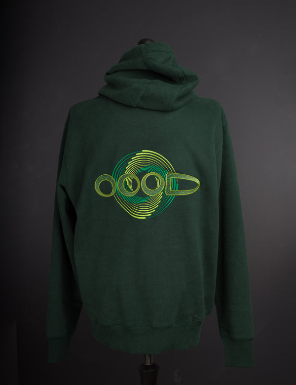 OOODie Spiral in monochrome on Green