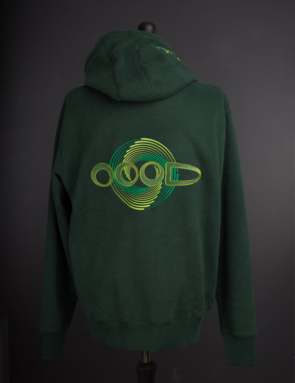 OOODie Spiral in monochrome on Green
