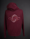 OOODie Spiral in monochrome on Maroon