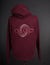 OOODie Spiral in monochrome on Maroon