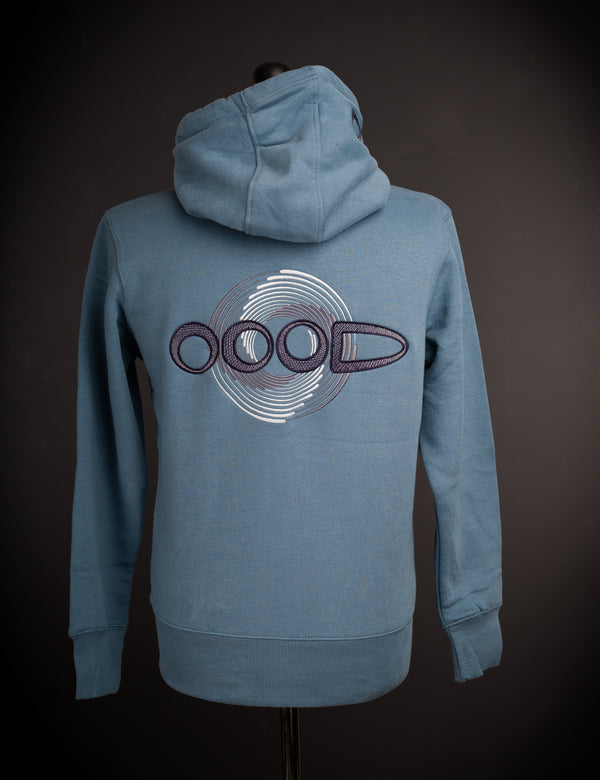 OOODie Spiral in monochrome on Ocean Blue