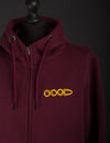 OOODIE Spiral in Fluro on Maroon