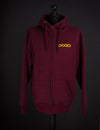 OOODIE Spiral in Fluro on Maroon