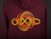 OOODIE Spiral in Fluro on Maroon