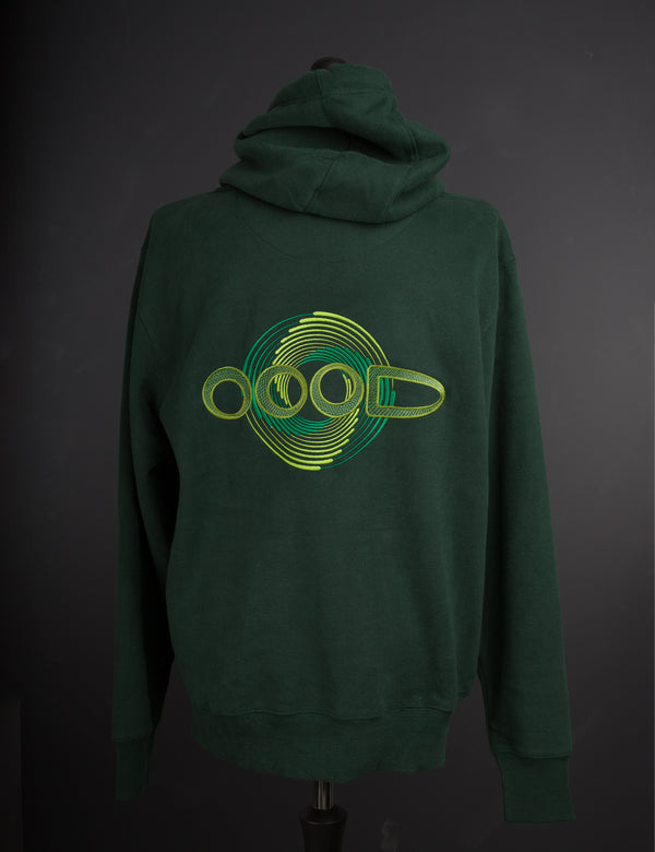 OOODie Spiral in monochrome on Green